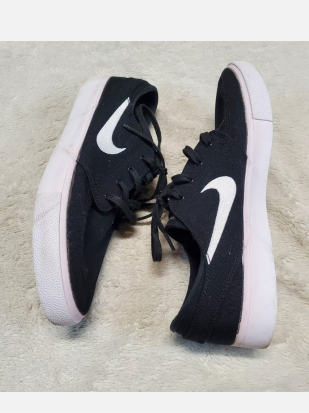 Nike Black White Stefan Janoski Canvas Shoes Men‎ 9.5 Streetwear Casual Classic
